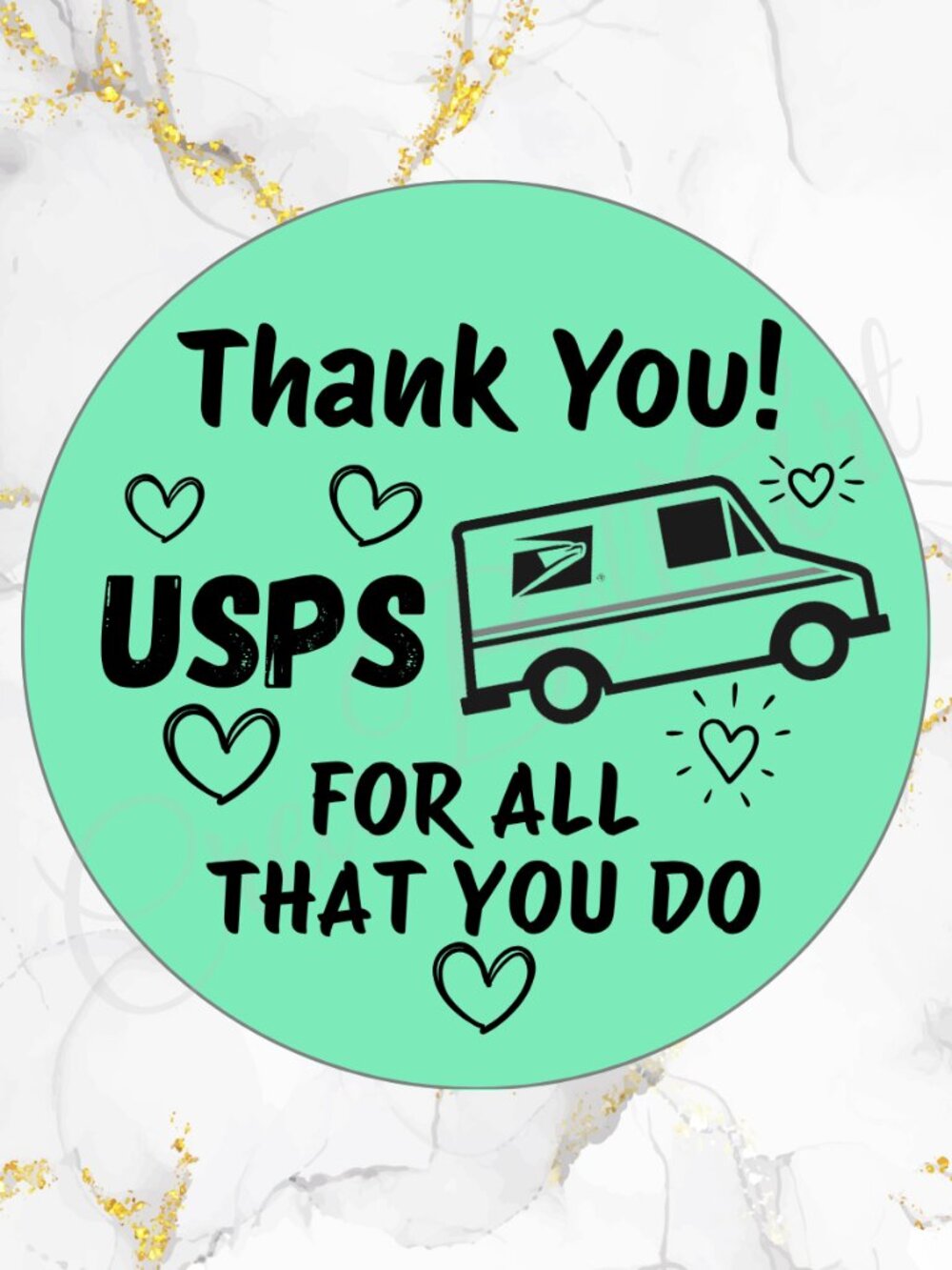 100 USPS Thank You Stickers Thermal Stickers – 2" Round - Picture 2 of 12